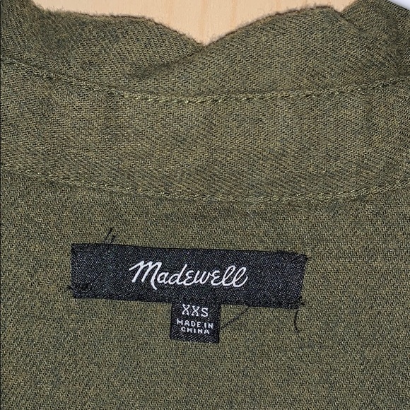 Madewell 1/2 Button Down Army Green Shirt - Picture 4 of 5